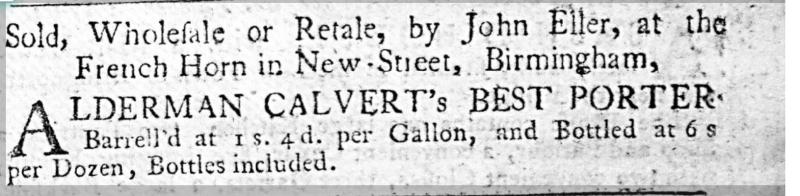 Aris’s Birmingham Gazette, 14th May 1750. 