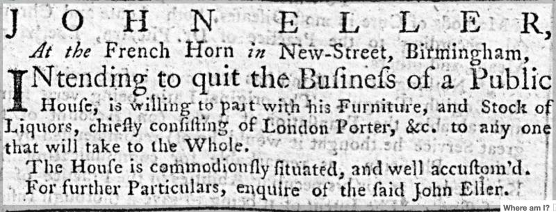 Aris’s Birmingham Gazette, 28th May 1753.