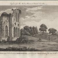 View of Leasowes near HalesOwen in Shropshire, including the Priory & Seat of the late Willm Shenstone Esq. Burlington, The Modern Universal British Traveller, 1779